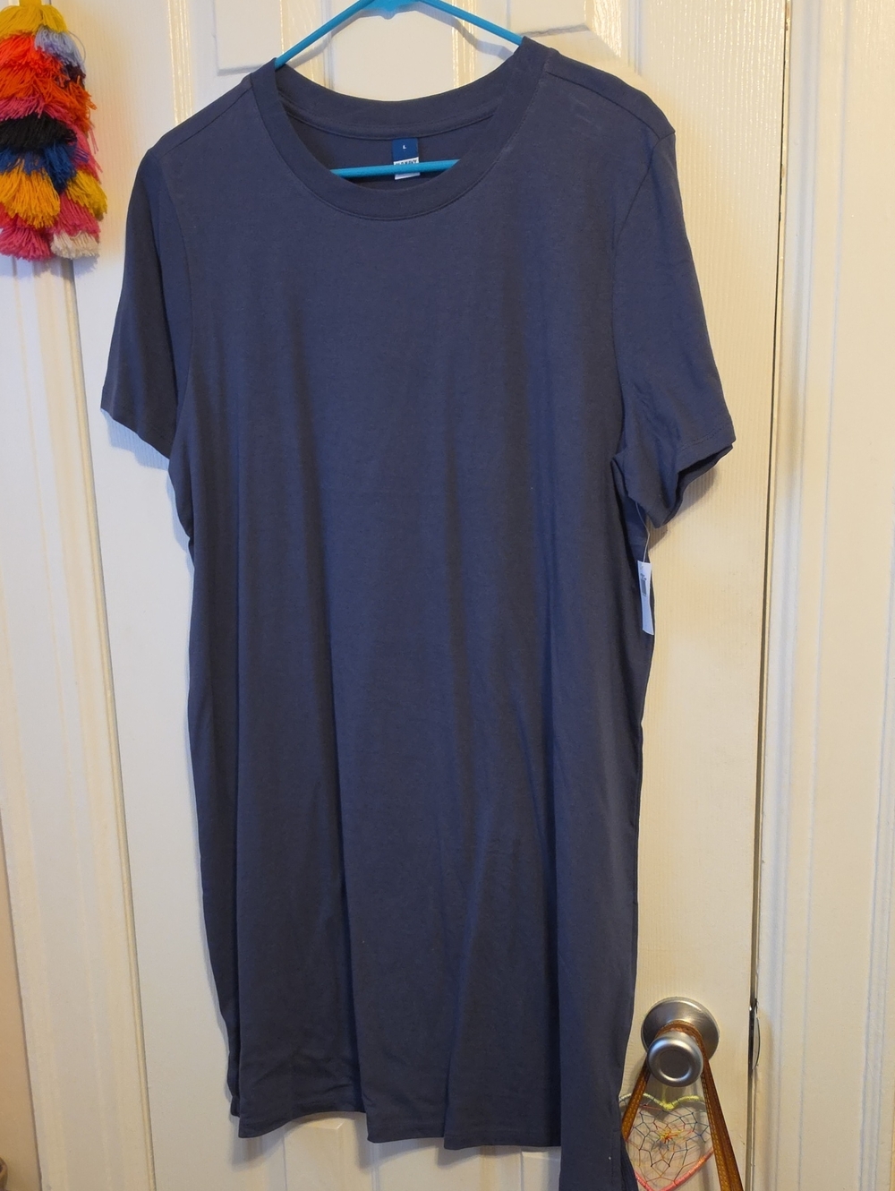 NWT OLD NAVY Crew Neck T-Shirt DRESS Dark Gray/Blue